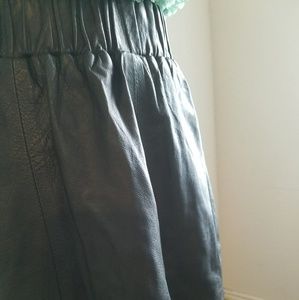 Vintage Genuine leather long skirt